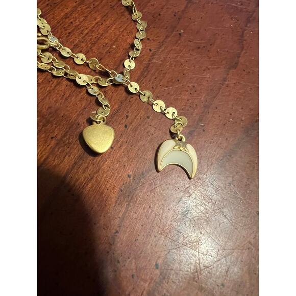 Stella & Dot Trevally Enamel Disk Chain Necklace in Gold Tone Adjustable Feminin - Picture 4 of 7